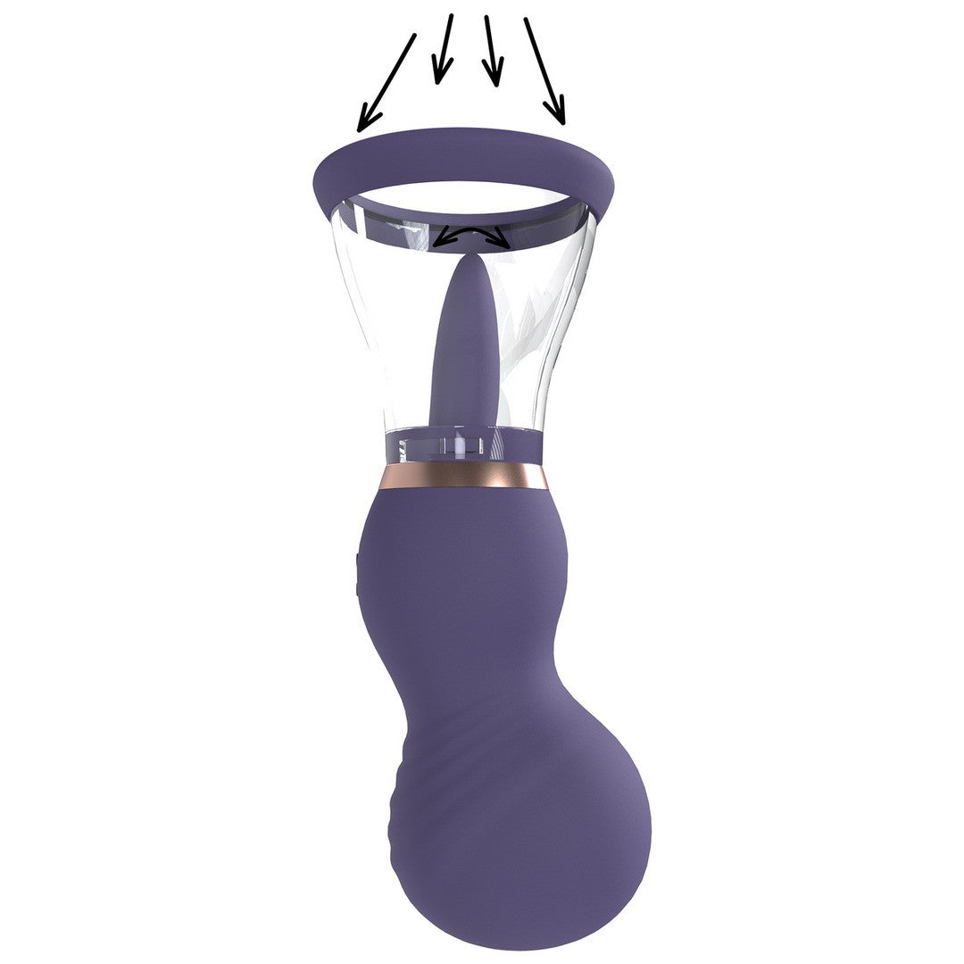 BOMBA RECARREGÁVEL PARA VULVA E SEIOS SENSUAL ROXA PUMPED