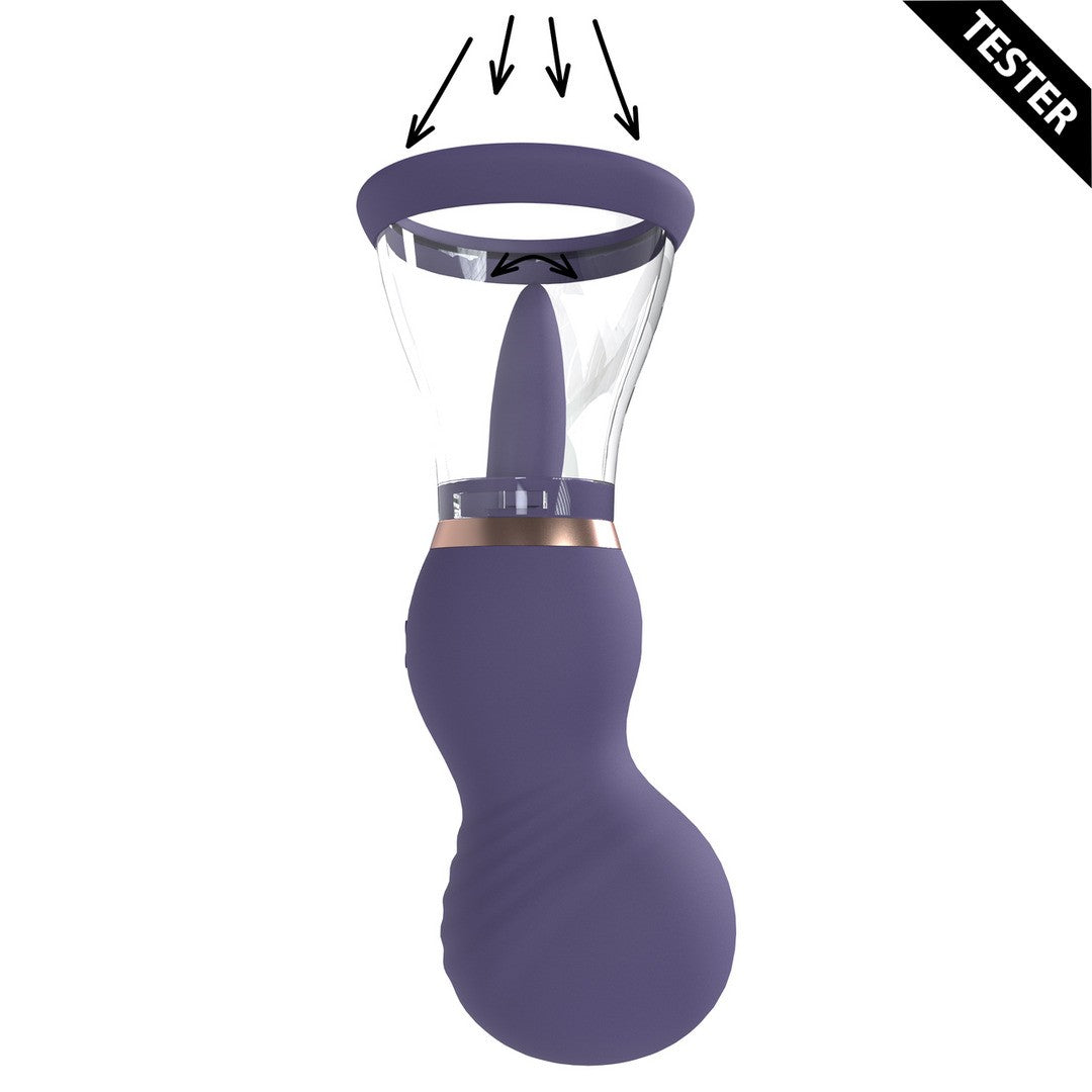 TESTER BOMBA RECARREGÁVEL PARA VULVA E SEIOS SENSUAL ROXA PUMPED