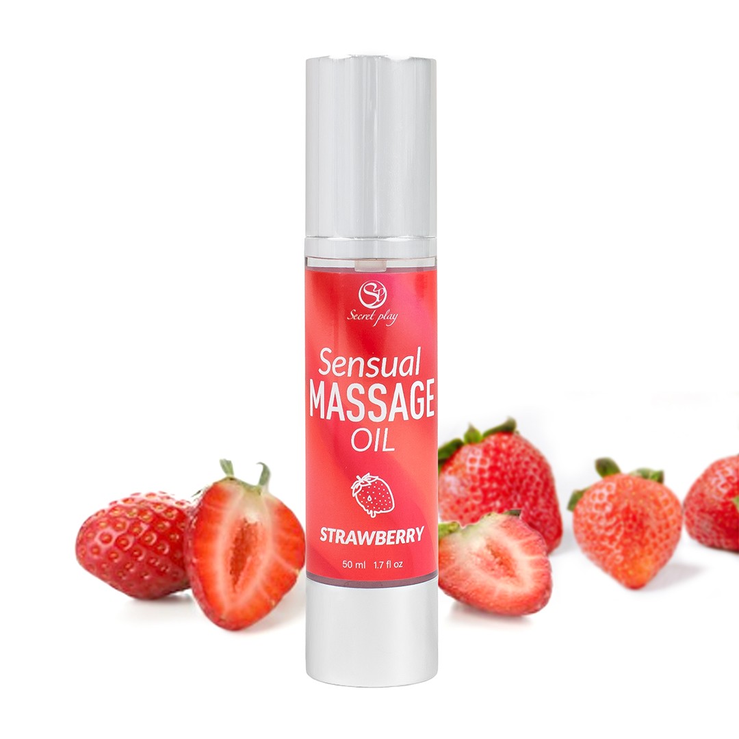 ÓLEO DE MASSAGEM AROMA MORANGO 50 ML SECRET PLAY