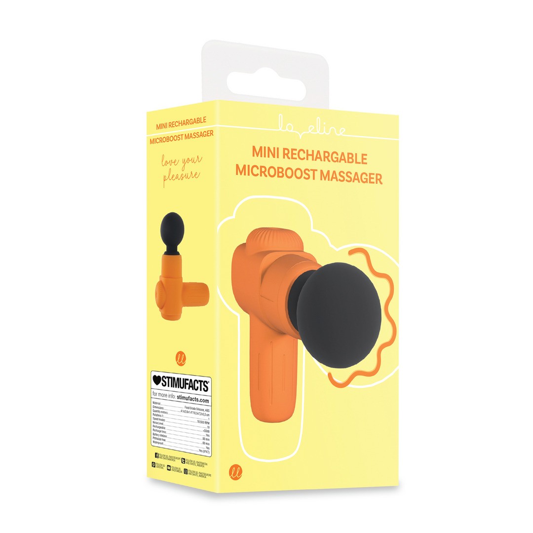 MINI MASSAJADOR RECARREGÁVEL MICROBOOST LARANJA LOVELINE