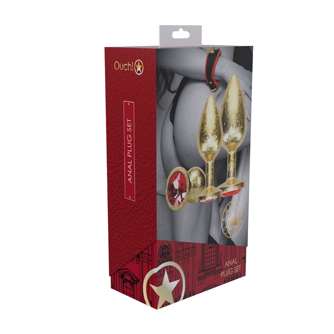 CONJUNTO DE 3 PLUGS ANAIS EM METAL MILAN COLLECTION GOLD OUCH!