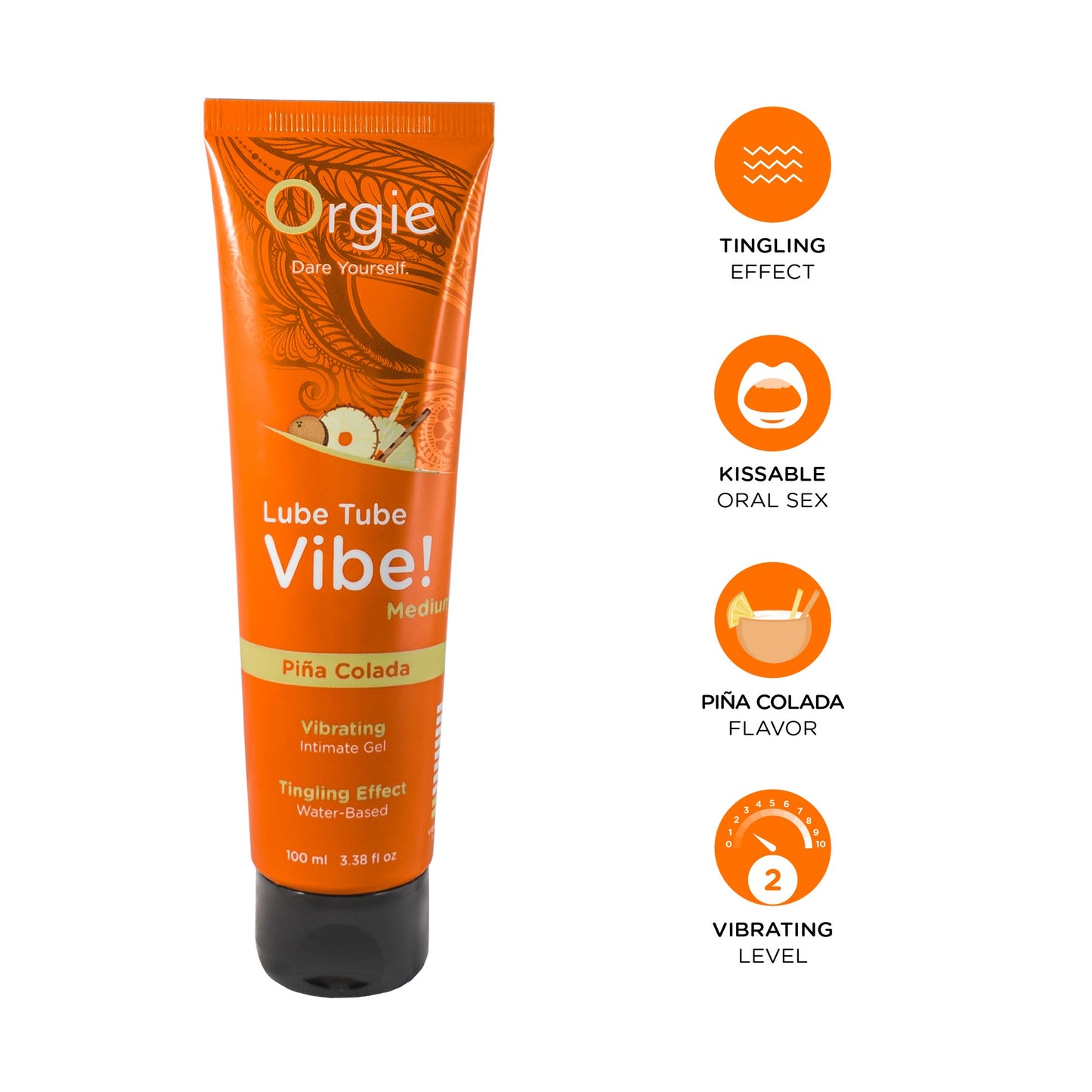 LUBRIFICANTE LUBE TUBE VIBE! PIÑA COLADA MÉDIA INTENSIDADE ORGIE 100ML