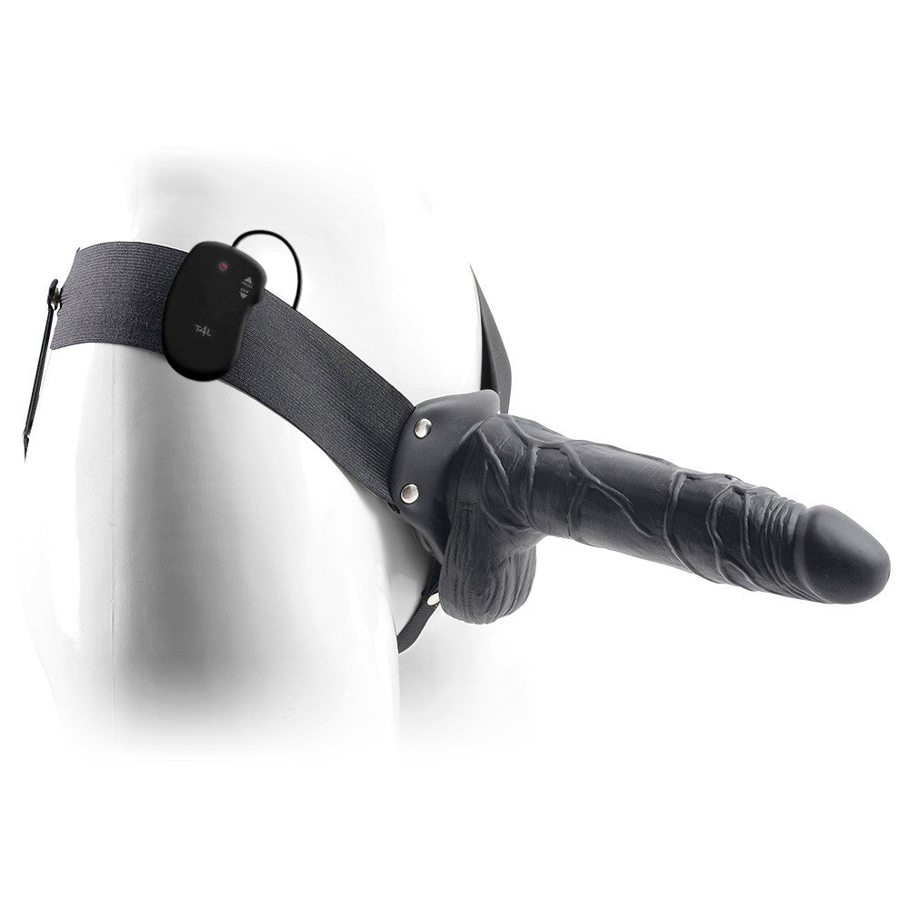 STRAP-ON OCO COM VIBRAÇÃO E TESTÍCULOS REAL RAPTURE AIR FEELING 8 PRETO