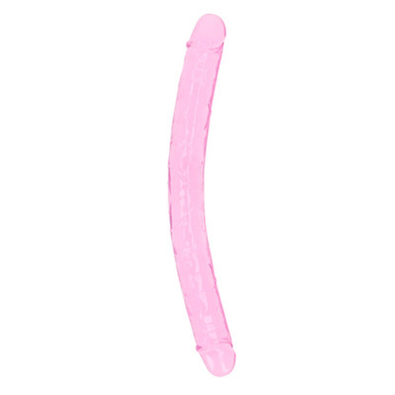 DILDO DUPLO CRYSTAL CLEAR 13 /34 CM ROSA REALROCK