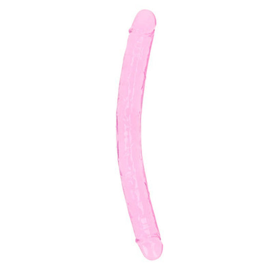 DILDO DUPLO CRYSTAL CLEAR 13 /34 CM ROSA REALROCK