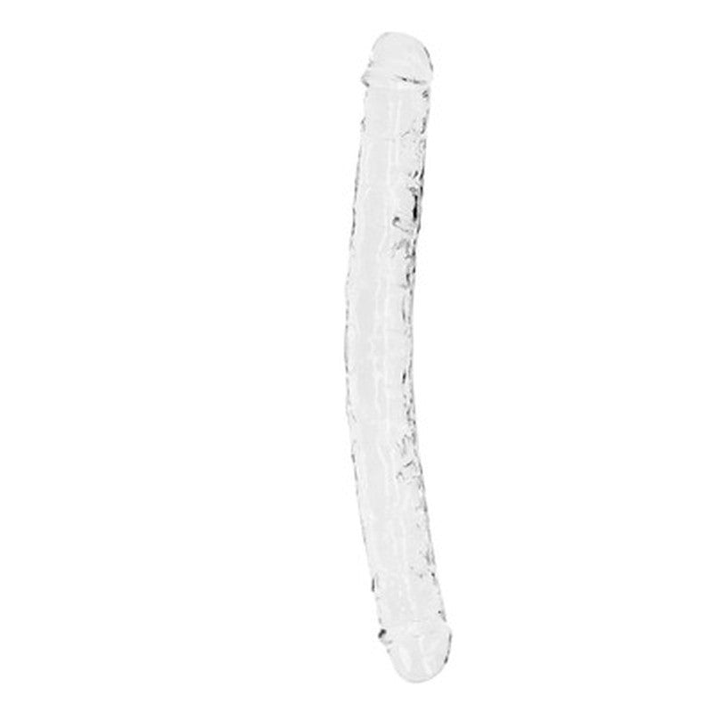 DILDO DUPLO CRYSTAL CLEAR 13 /34 CM  TRANSPARENTE REALROCK