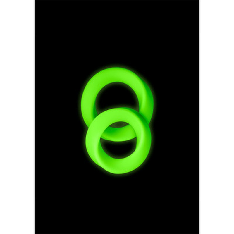 CONJUNTO DE 2 ANÉIS PARA O PÉNIS GLOW IN THE DARK OUCH!