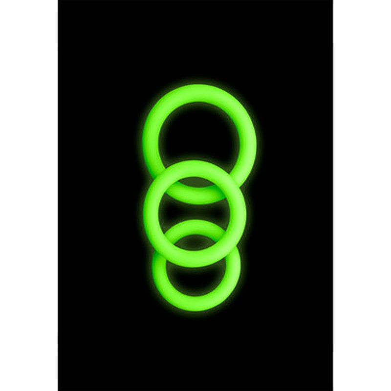 CONJUNTO DE 3 ANÉIS PARA O PÉNIS GLOW IN THE DARK OUCH!