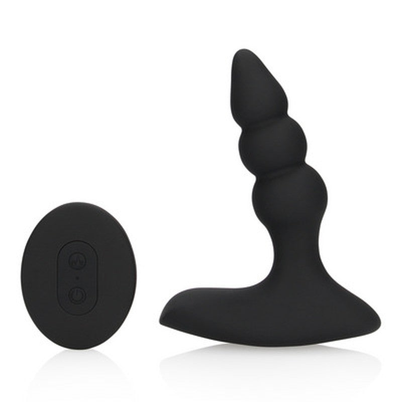 PLUG ANAL COM VIBRAÇÃO E COMANDO BEADED LICORICE BLACK LOVELINE