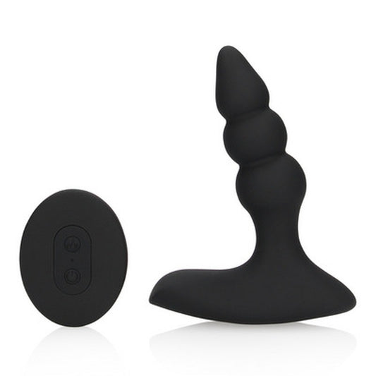 PLUG ANAL COM VIBRAÇÃO E COMANDO BEADED LICORICE BLACK LOVELINE