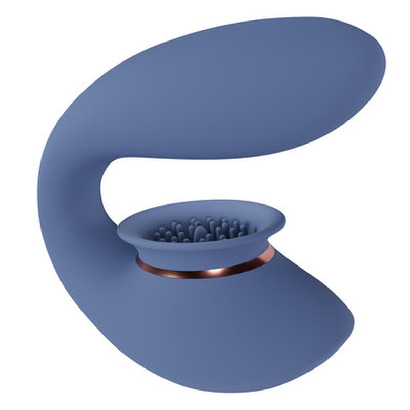 TWITCH 3 VIBRADOR RECARREGÁVEL E SUCÇÃO AZUL/CINZA INNOVATION