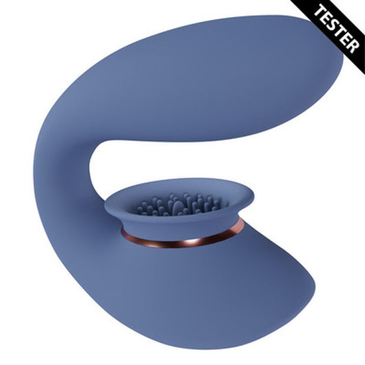 TESTER TWITCH 3 - VIBRADOR RECARREGÁVEL E SUCÇÃO - AZUL/CINZA
