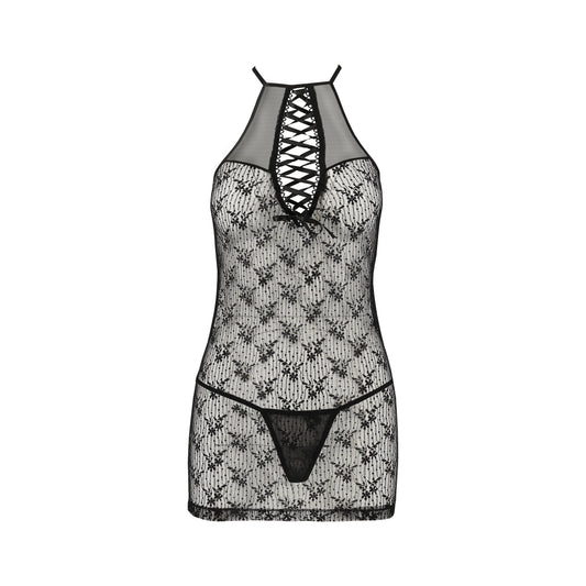 CAMISA DE NOITE E TANGA AZALIA PRETO EROTIC LINE PASSION36-38 S/M