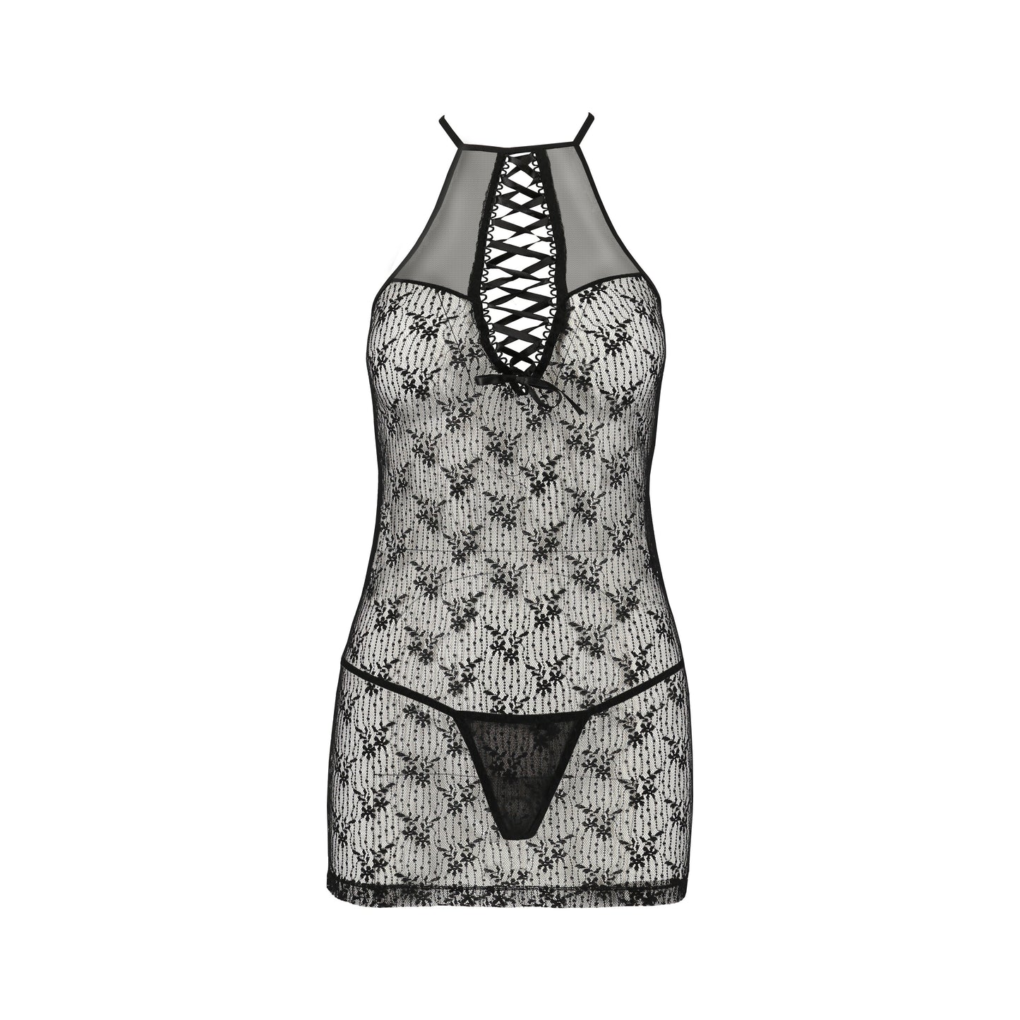 CAMISA DE NOITE E TANGA AZALIA PRETO EROTIC LINE PASSION40-42 L/XL