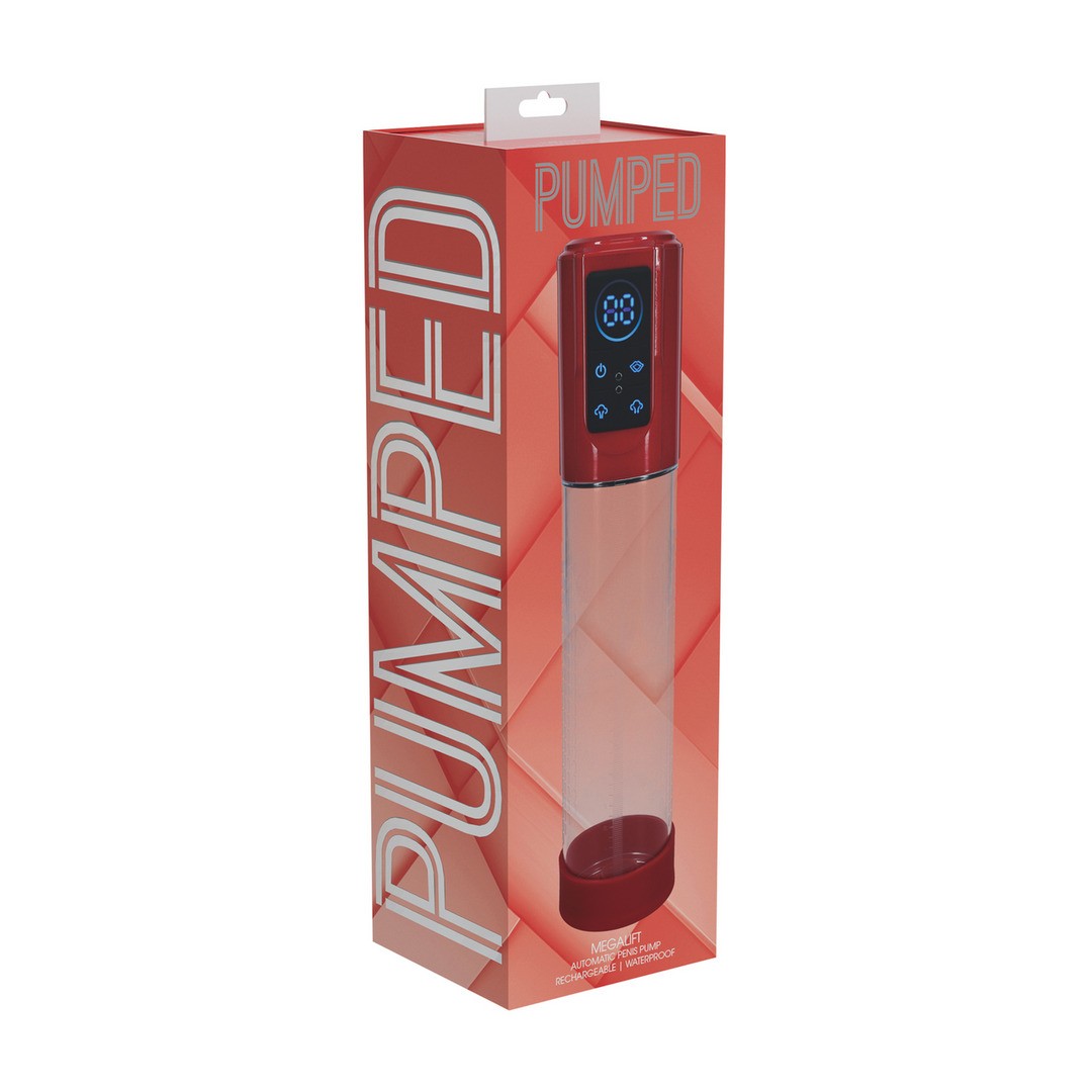 BOMBA PARA O PÉNIS AUTOMÁTICA MEGALIFT METALLIC RED PUMPED