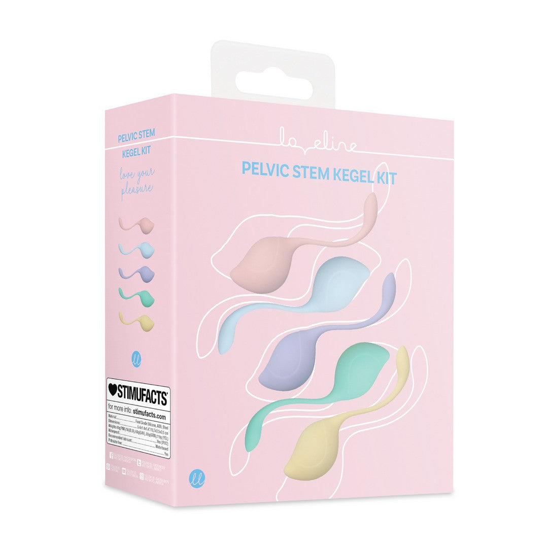 CONJUNTO DE 5 BOLAS VAGINAIS PELVIC STEM KEGEL KIT MULTICOLOR LOVELINE
