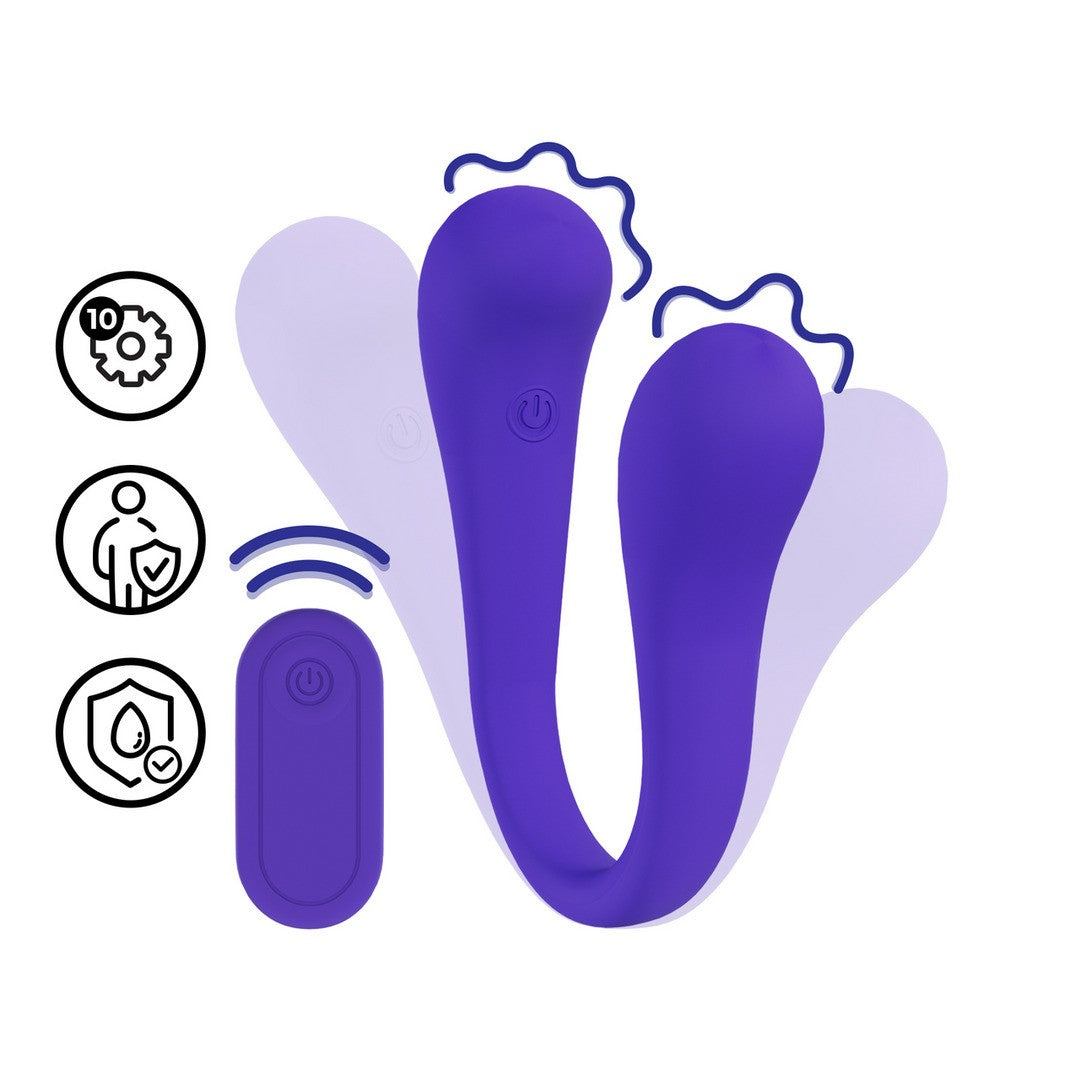 VIBRADOR FLEXÍVEL COM COMANDO DUAL-ENDED BENDABLE ROXO LOVELINE