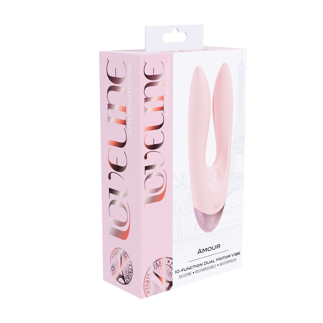 VIBRADOR AMOUR DUAL MOTOR VIBE ROSA LOVELINE