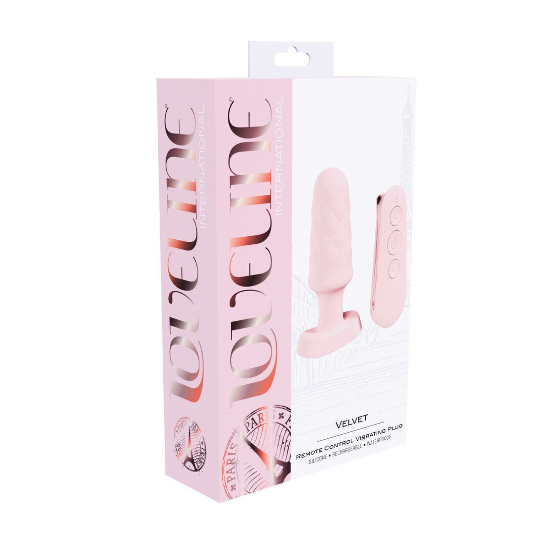 PLUG ANAL COM VIBRAÇÃO E COMANDO VELVET ROSA LOVELINE