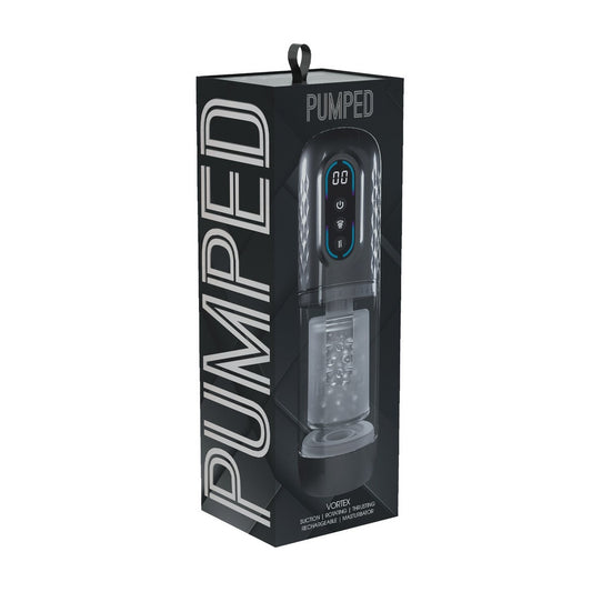 MASTURBADOR VIBRATÓRIO COM SUCÇÃO E IMPULSO VORTEX GUN METAL PUMPED