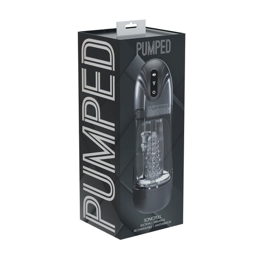 BOMBA DE MASTURBAÇÃO COM SUCÇÃO E VIBRAÇÃO SONICPULL MULTIMEDIA ENHANCED GUN METAL PUMPED