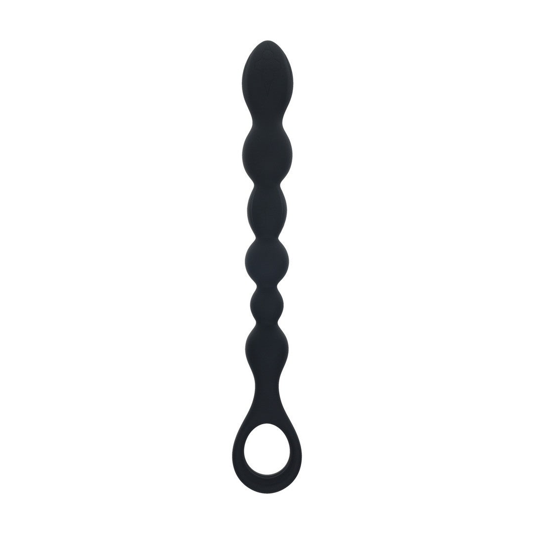 SONDA ANAL DE SILICONE COM PÉROLAS E ASA PRETO LEVELZ