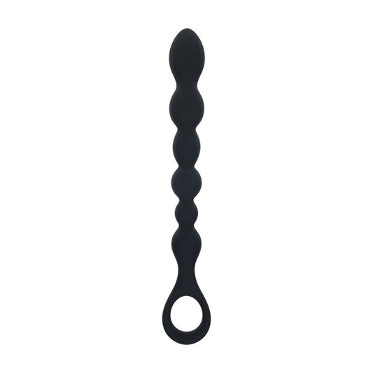 SONDA ANAL DE SILICONE COM PÉROLAS E ASA PRETO LEVELZ