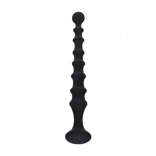 SONDA ANAL DE SILICONE ESTRIADA PRETA LEVELZ