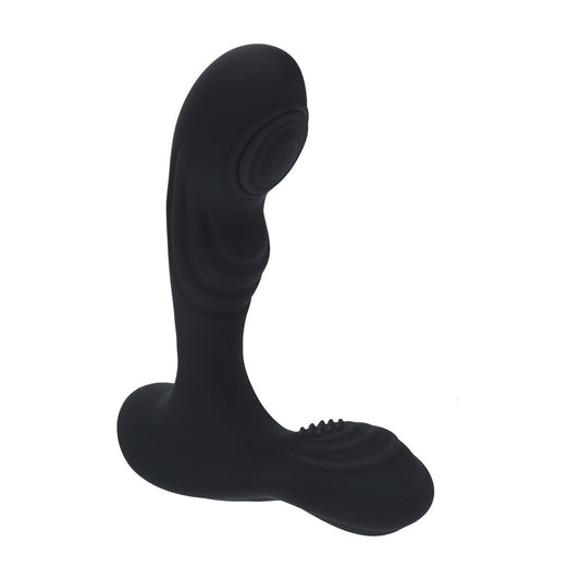ESTIMULADOR DE PRÓSTATA E TESTÍCULOS EM SILICONE COM VIBRAÇÃO E PULSAÇÃO PRETO LEVELZ