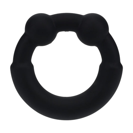 ANEL PARA O PÉNIS DE METAL E SILICONE PRETO LEVELZ