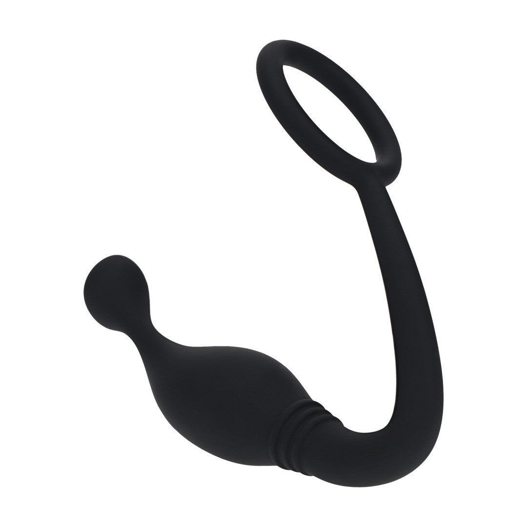 ESTIMULADOR DE PRÓSTATA COM ANEL DE SILICONE L PRETO LEVELZ