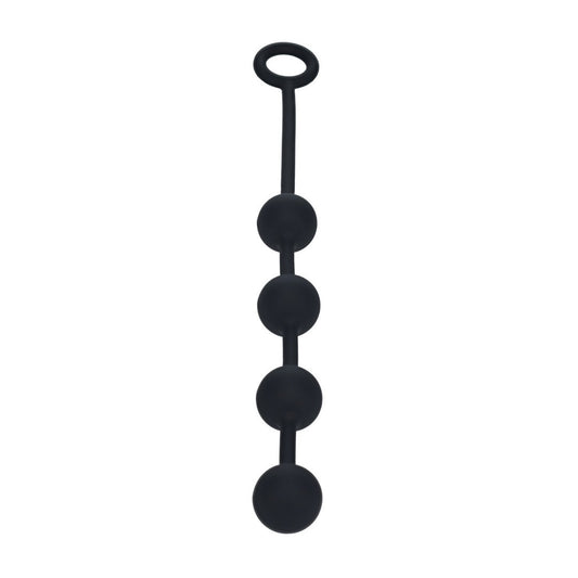 BOLAS ANAIS REDONDAS EM SILICONE M 30MM PRETAS LEVELZ