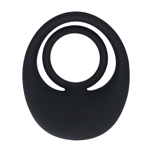 ANEL PARA O PÉNIS E TESTÍCULOS EM SILICONE LÍQUIDO COM VIBRAÇÃO PRETO LEVELZ