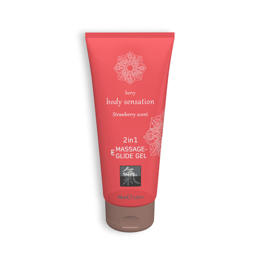 GEL DE MASSAGEM E LUBRIFICANTE 2EM1 COM SABOR A MORANGO SHIATSU? 200ML