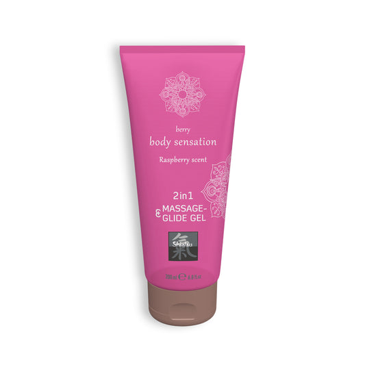 GEL DE MASSAGEM E LUBRIFICANTE 2EM1 COM SABOR A FRAMBOESA SHIATSU? 200ML