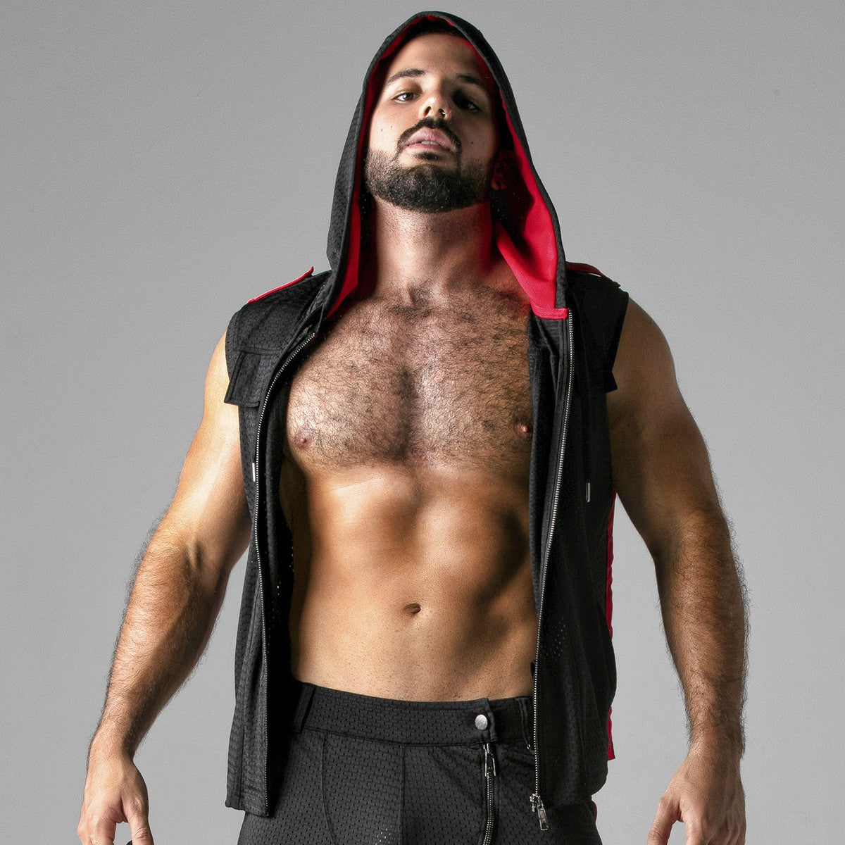 COLETE LOOK AT HARDER HOODY VERMELHO LOCKER GEAR36 S