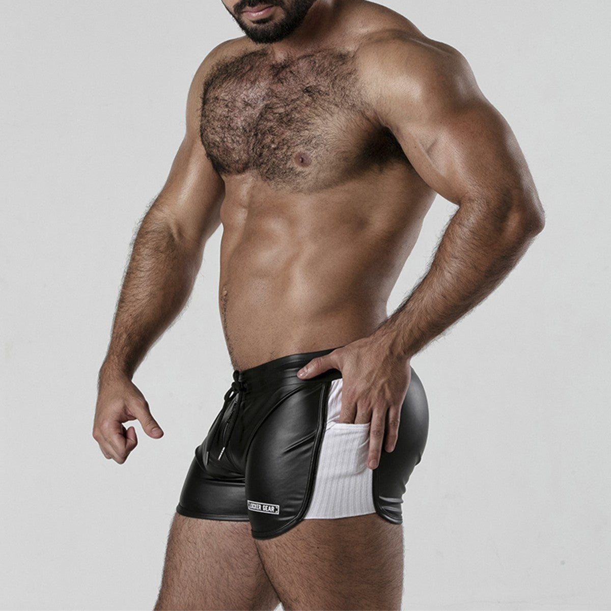 CALÇÃO PERNEIRA 2 WAY ZIPPER CONTRAST SHORT BRANCO LOCKER GEAR46 3XL