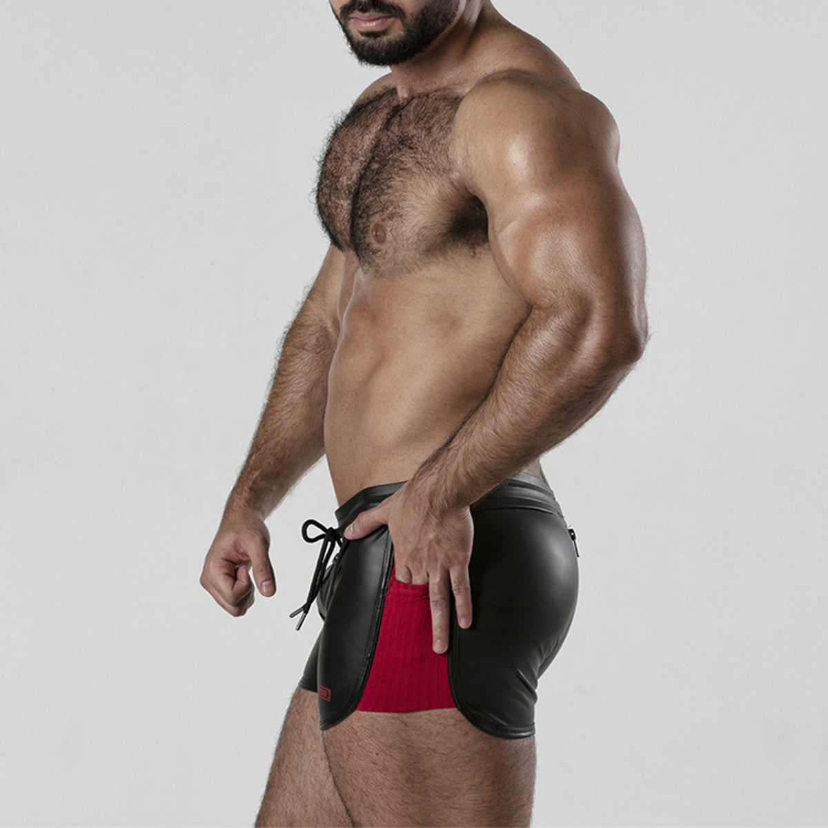 CALÇÃO PERNEIRA 2 WAY ZIPPER CONTRAST SHORT VERMELHO LOCKER GEAR46 3XL
