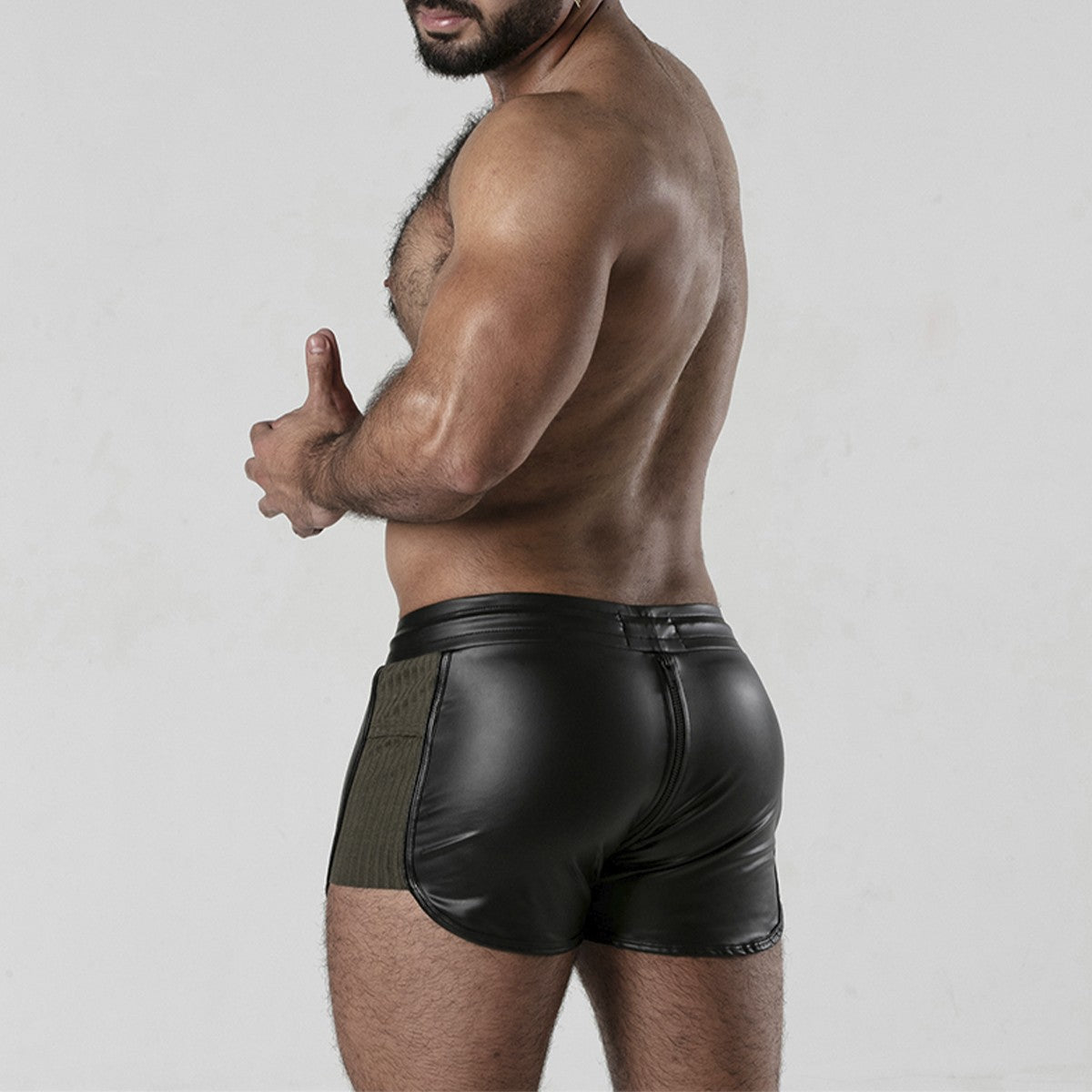 CALÇÃO PERNEIRA 2 WAY ZIPPER CONTRAST SHORT CAQUI LOCKER GEAR46 3XL