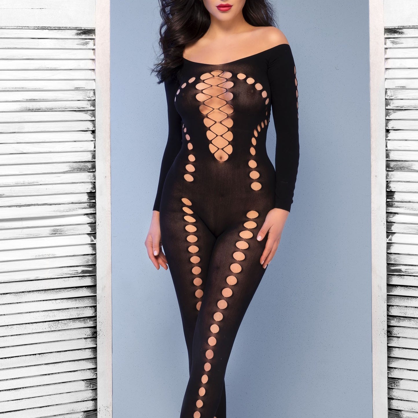 CATSUIT CR-4646 PRETO CHILIROSE36-38 S/M