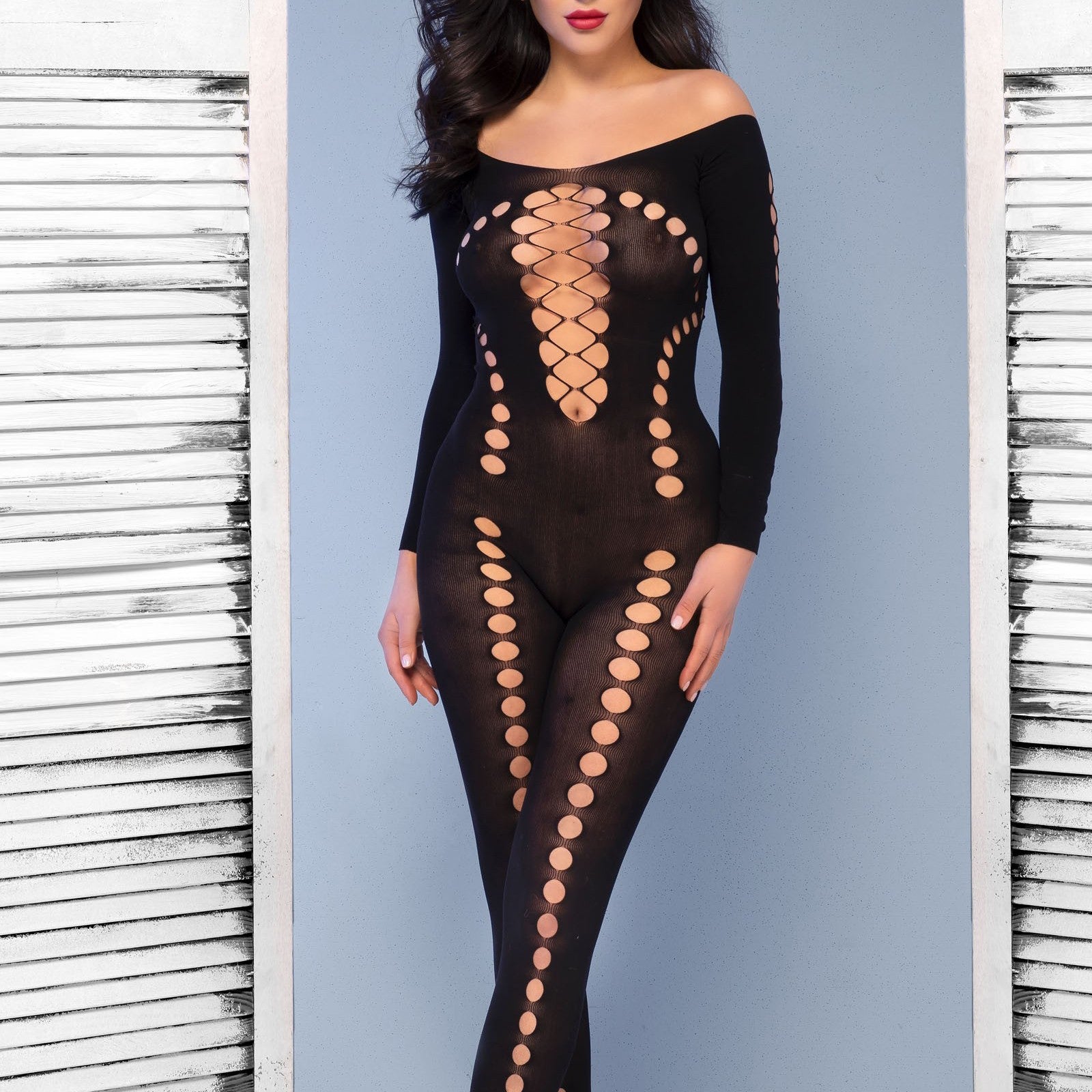 CATSUIT CR-4646 PRETO CHILIROSE36-38 S/M