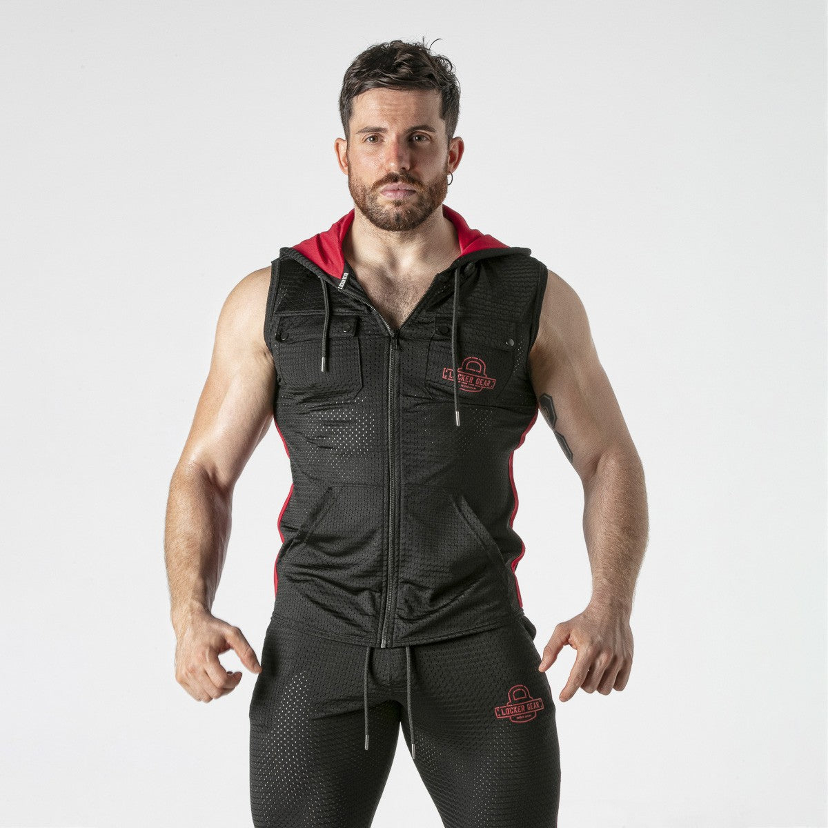 COLETE HOODY VERMELHO LOCKER GEAR38 M