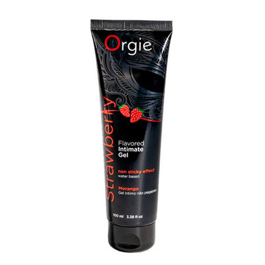 LUBRIFICANTE À BASE DE ÁGUA COM SABOR A MORANGO 100ML ORGIE